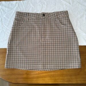 Forever 21 Checkered Brown Mini Skirt